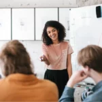 Girl giving a presentation